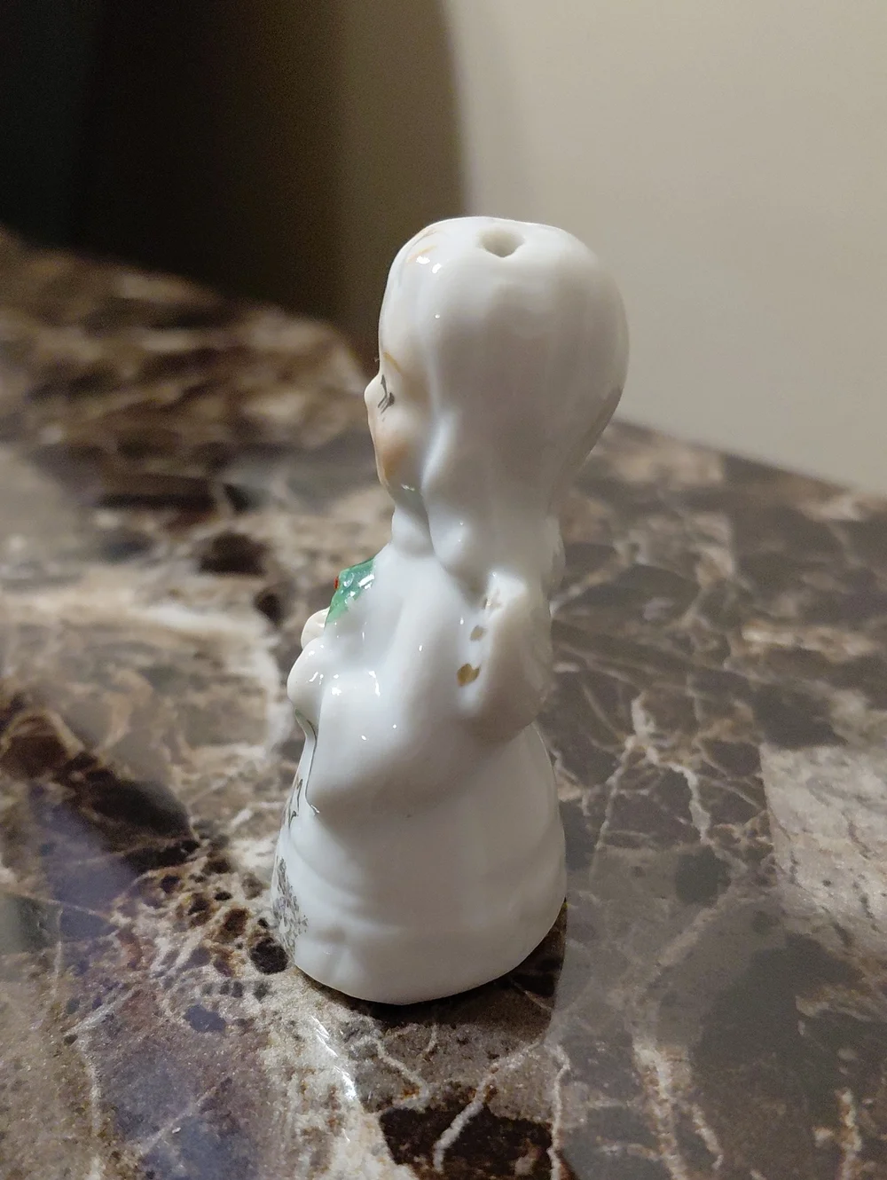 Vintage Miniature Porcelain Angel Bell Ornament